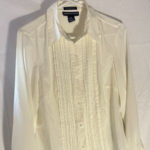 Norton McNaughton Blouse - Stretch - Size 8 - Off White